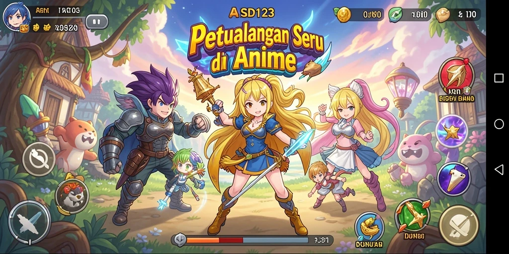 Tampilan gameplay menarik dari ASD123 yang penuh warna.