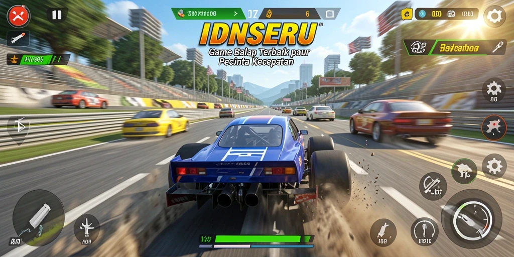Tampilan menarik dari gameplay balap di IDNSERU.