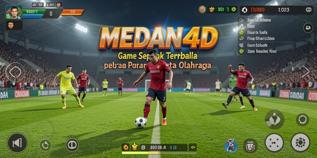 Tampilan gameplay yang mendebarkan di <strong>MEDAN4D</strong> dengan aksi sepak bola yang seru.