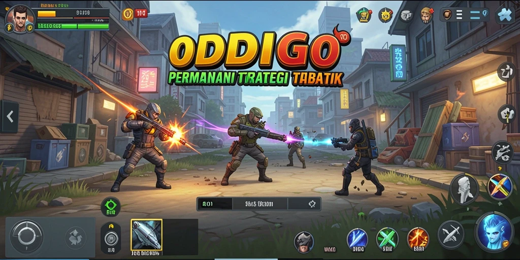 Tampilan gameplay strategis di ODDIGO dengan aksi yang intens.