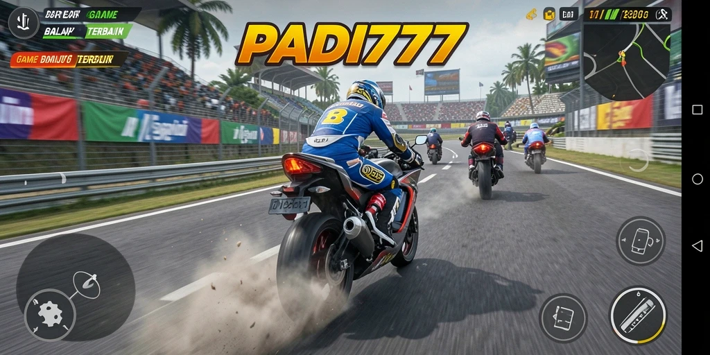 Tampilan mendebarkan dari balapan motor di PADI777 dengan grafis menawan.