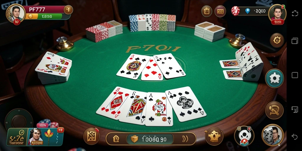 Tampilan gameplay seru dalam permainan QiuQiu PF777.