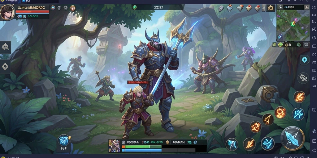 Tampilan menakjubkan dari gameplay MMORPG QQ222.