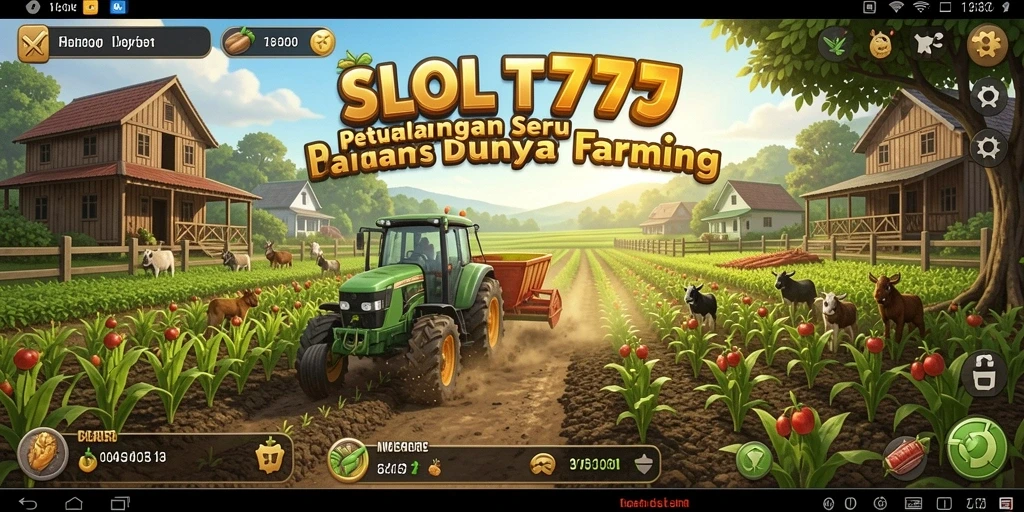 Tampilan screenshot dari gameplay menarik di SLOT777 dengan suasana pertanian.