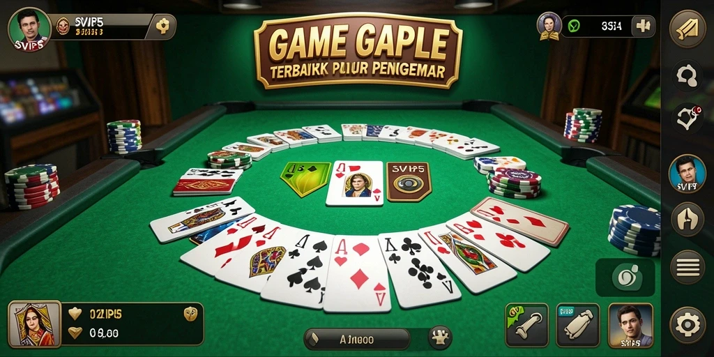 Tampilan gameplay seru dari SVIP5 dengan kartu Gaple.