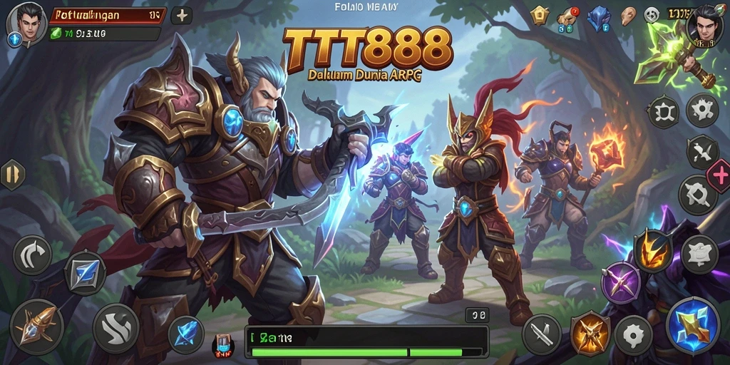 Tampilan epic dari pertempuran dan karakter dalam TTT888.
