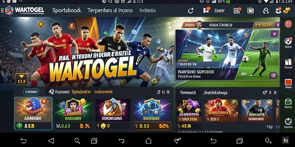 Tampilan menarik aplikasi WAKTOGEL dengan opsi taruhan olahraga.